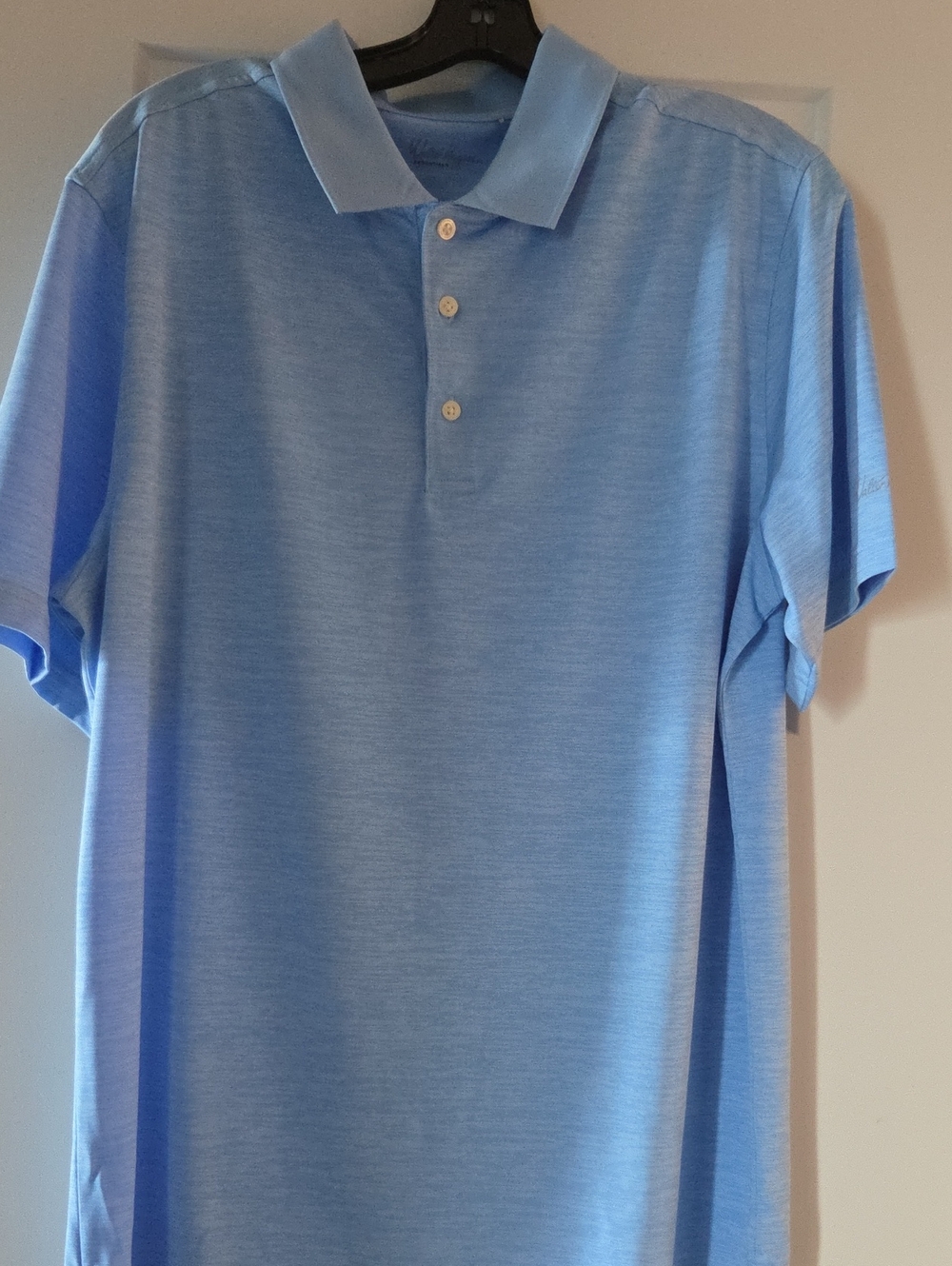 Walter Hagen Men’s Sky Blue Polo with Three-Button Placket